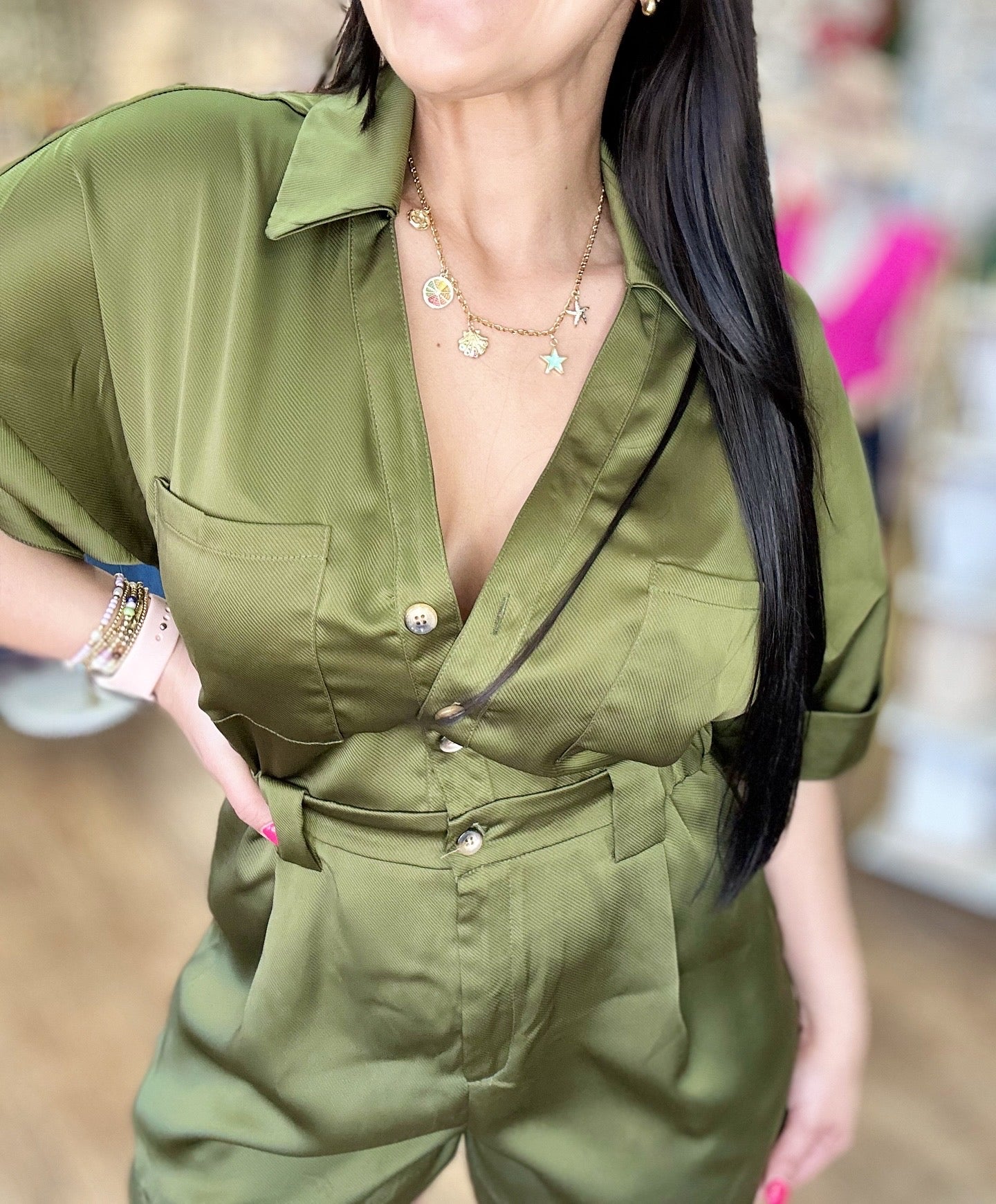 Olive Romper