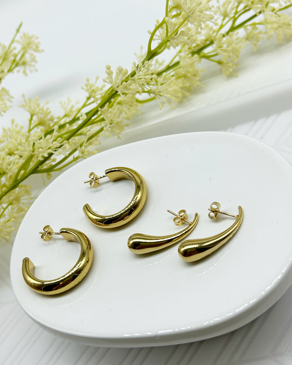 Chunky Hoops , Drop Earring